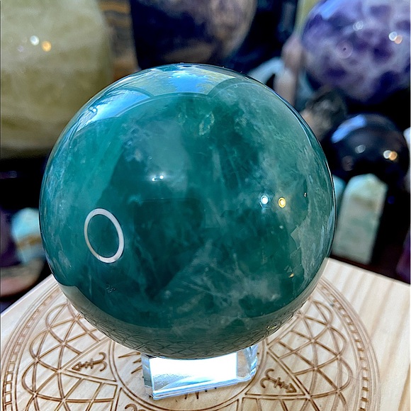 Other - Green Fluorite Crystal Sphere With A Stand!